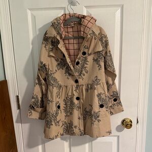 Cotton Floral Girl’s Trench Coat